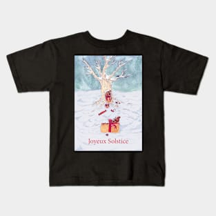 Woodland creatures + Joyeux Solstice Kids T-Shirt